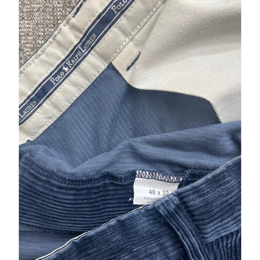VTG Polo Ralph Lauren Corduroy Pants Navy Blue Relaxed Fit‎ Mens - Picture 7 of 8
